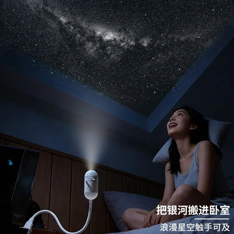 Usb Mini Galaxy Star Projector Star With 24 Sliding Projection Films Starry Space Atmosphere Nightlight Kid Car Home Decoration